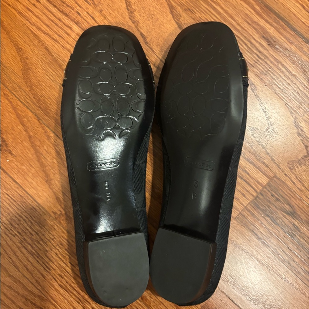 NWOT Coach Women's size 5 black monogram flats - Picture 5 of 8
